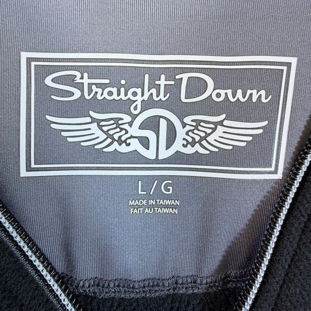 Straight Down Men Large Black Quarter Zip Long Sleeve Golf Pullover Performance - Picture 3 of 8